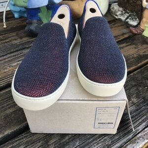 Rothys Metallic Lattice Sneaker Sz 8 Black Friday Limited Edition Womens Slip On